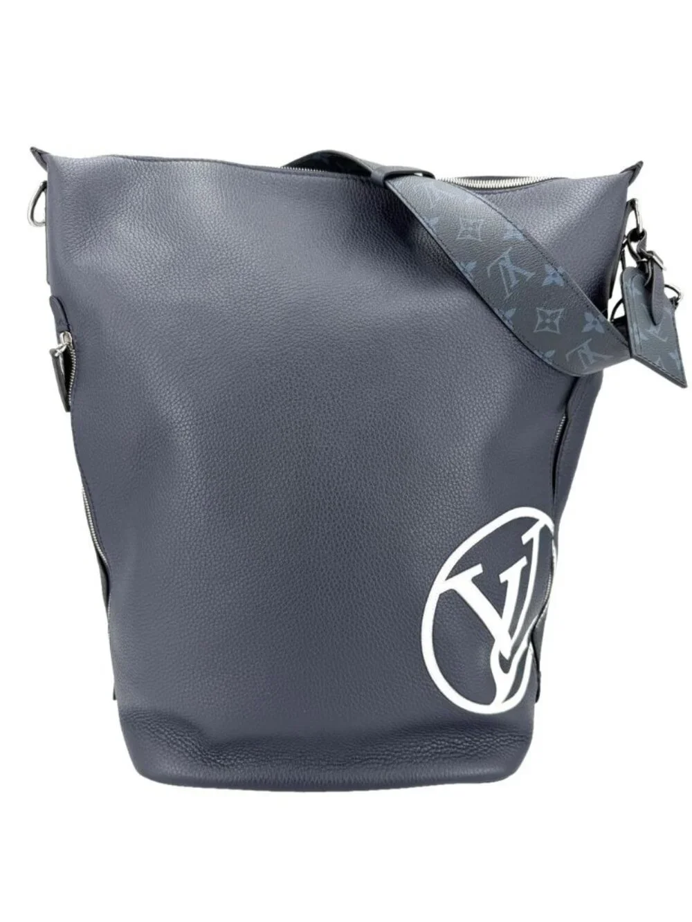 Louis Vuitton Shoulder Bag Eastside Duffle Bag Taurillon Leather Navy Silver